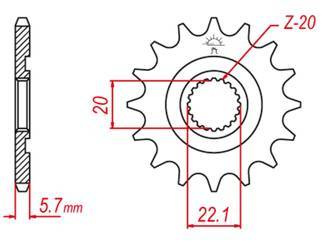 Zębatka przednia 2103 11 gas gas ec 250/300/450f `11-15, yamaha yz 125, wr 250, yz250f `01-'21 (e250-13 (-2) (jtf1590.11)